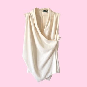 Ralph Lauren two layered beige/cream wrap top